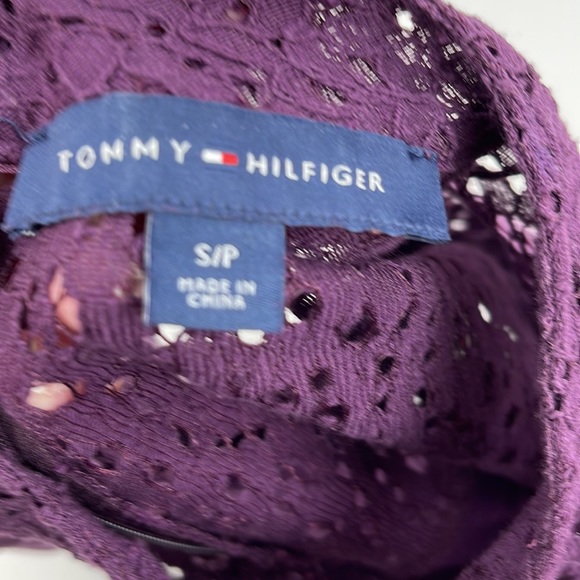COPY - Tommy Hilfiger Dark Purple Lace Front & Back Yoke Top - Picture 6 of 7